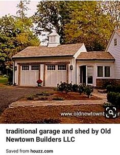 an old traditional garage and shed by old newtonon builders, inc is featured in this ad