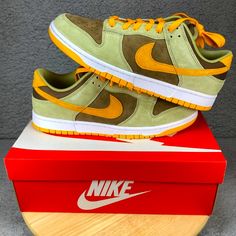 Send Offers. I May Accept. Brand New Never Worn Or Tried On Size 9.5 Women / 8 Men 100% Authentic Straight From Nike Sold Out Everywhere Shipped Same Day Green Suede Skate Shoes With Round Toe, Green Suede Round Toe Skate Shoes, Nike Leather Sole Sneakers With Round Toe, Nike Custom Brown Suede Sneakers, Green Sneakers With Leather Sole For Streetwear, Green Leather Sole Sneakers For Streetwear, Custom Green Low-top Sneakers With Leather Sole, Green Dunk Outfit, Dunk Low Dusty Olive