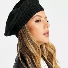 Abercrombie & Fitch Beret Tam Hat Black Knit Nwt $30 New With Tags In Bag One Size Knit Stock Photos On Model Just For Example. Tam Hat, Beret Style, Crochet Lace Blouse, Crochet Top Outfit, Knit Beret, Design Crochet, Designing Ideas, Crochet Halter Tops, Knit Beanie Hat