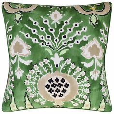 Mendoza Suzani Pillow - NESTED Ryan Studio Pillows, Accent Wall In Kitchen, Green Pillows Decorative, Blanket Basket, Living Room Stools, Luxury Throws, Shop Artwork, Bed Throw Blanket, Accent Wall Decor