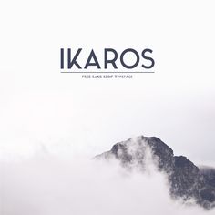 a mountain with the words i karoos above it and fog in the air