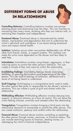 Understanding different forms of abuse can help you recognize unhealthy relationship patterns and get support to address them. It's important to focus on emotional well-being, establish boundaries and reach out to trusted sources for help if experiencing abuse. Everyone deserves to feel safe, respected and valued 💕 Safe Relationships, Relationship Patterns, Relationship Arguments, Emotional Abandonment, Establish Boundaries, School Bench, Narcissism Relationships, Yearbook Quotes, Relationship Lessons