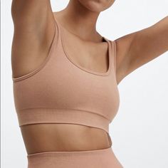 Super Soft And Super Comfortable Bralette Top! Low Support But Super Flattering And Hugging. Unfortunately, The Color Is Too Close To My Skin Tone But Otherwise I Love It! Seamless Sculpting Workout Bra, Fitted Seamless Sports Bra For Loungewear, Fitted Athleisure Bra For Loungewear, Seamless Fitted Sports Bra For Relaxation, Seamless Stretch Activewear For Relaxation, Supportive Seamless Sports Bra For Loungewear, Compressive Seamless Tank Top For Loungewear, Seamless Athleisure Tops For Relaxation, Compressive Seamless Activewear For Relaxation