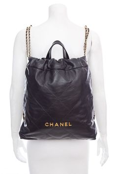 Chanel 22 2023 Black Calf-skin Leather Backpack with Gold Hardware. This item is in like new condition.Length: 14"Depth: 3"Height: 15.25" Brand = Chanel Color = Black Condition = Like New Item Number: 5412-88 Item ID: 179186 Category: Backpack New Item, Black Leather Backpack, Gold Ounce, Casual Bags, Gold Hardware, Kids Bags, Brunei, Chanel Bag, Black Color