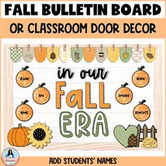 fall bulletin board for classroom door decor