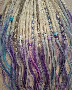 🤍🩵🩷💜 #mikxhadreads #dreads #dreadlocks #syntheticdreadlocks #syntheticdreads #kanekalon #vikinglocks #synthetischedreads #synthetischedreadlocks De Synthetic Dreads, Installing Synthetic Dreads, How To Wash Synthetic Dreads, Wool Dreadlock Extensions, Purple Synthetic Dreads, Festival Fashion