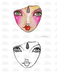 two faces with different shapes and colors