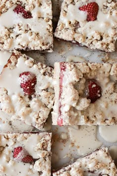 raspberry crumb bars with white chocolate drizzled on top