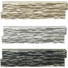 four different types of stone tiles in various colors and sizes, each with an interesting pattern