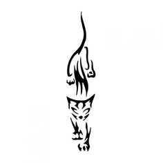 a black and white drawing of a cat