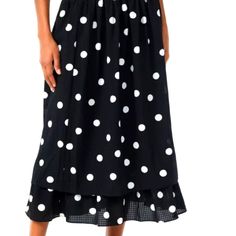 Women's Scoop Black And White Midi Large Skirt. Nwt Scoop Smocked Waist Tier Midi Skirt/Black/White Polka Dots. Nwt. Elastic Waist Band. Polyester And Spandex. Comfortable Fit. Stylish Look! Large Skirt, Midi Skirt Black, Tiered Midi Skirt, White Midi, Black Midi Skirt, Women Skirts Midi, Skirt Black, Waist Band, White Polka Dot