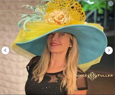 Aimee Fuller Kentucky Derby Hat Looks elegant and beautiful from all angles. Pretty tropical flower with loads of fluttering feathers. Modeled at this year's Del Mar Racing Opening Day fashion show events. Teamed with delicious layers of tulle, netting, and crinoline. This really has it all and will have all eyes on you on your special day. Customization is available; please inquire to see if we can meet your needs.   Perfect for Kentucky Derby, Del Mar Races, Melbourne Cup, Royal Ascot, Breeders' Cup, Hat Contests, Church, Gala, Derby, Cocktail, High Tea, Weddings, Preakness, and more.   *FREE SHIPPING  Though often copied by hobbyists and even high-end department stores, discriminating fashionistas from all walks of life count on Aimee's pieces to lead the trends and make one-of-a-kind s Royal Ascot Hats, Blue Feathers, Ladies Who Lunch, Melbourne Cup, Kentucky Derby Hat, Derby Hat, Blue Feather, Preakness, Royal Ascot