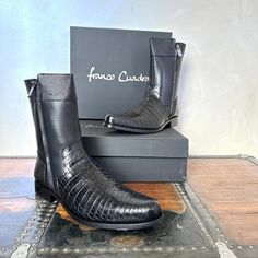 MADE IN MEXICO Make a lasting statement with these Cuadra dress boots, a stylish addition to your collection that exudes elegance and refinement. Brand: Cuadra For: Men (view size chart) Details: - Sku: 802NPTS - Stk: FC823 - Color: Black - Narrow Round Toe - 9" Leather Shaft - 1.5" Walking Heel - Leather Sole - Inside Zipper Closure Care: Avoid exposing to sharp objects to prevent leather damage. Maintenance: Wipe with a soft and slightly damp cloth (with clean water) to remove dust; let it dry Fitted Snip Toe Chelsea Boots For Business, Luxury Chelsea Boots For Business In Winter, Luxury Business Chelsea Boots For Winter, Luxury Winter Chelsea Boots For Business, Formal Fitted Western Heeled Boots, Formal Chelsea Boots With Snip Toe, Fitted Leather Sole Moto Ankle Boots, Formal Snip Toe Fitted Chelsea Boots, Formal Fitted Chelsea Boots With Snip Toe