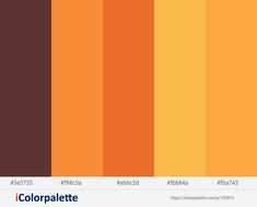 an orange and brown color scheme with the words color palate on top of it