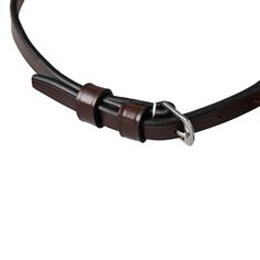 a brown leather bracelet with two metal clasps