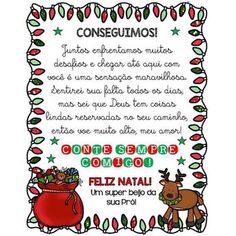 a christmas card with the words conseguimos and an image of a reindeer