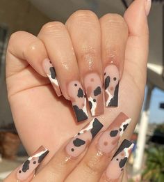 Cow Print Nail Art, Print Nail Art, Quartz Nails