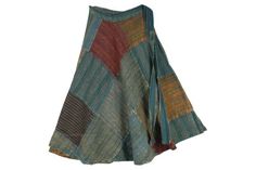 April Showers Patchwork Skirt Green Patchwork Skirt For Festivals, Casual Green Cotton Wrap Skirt, Festival Cotton Green Skirt, Green Cotton Festival Skirt, Casual Multicolor Cotton Wrap Skirt, Multicolor Cotton Long Wrap Skirt, Multicolor Long Cotton Wrap Skirt, Traditional Green Cotton Skirt, The Little Bazaar