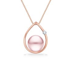 41144 - 14K Rose Gold - Raindrop Pendant Freshwater Pearl Jewelry, Rose Gold Chain, Fine Jewels, Rain Drops, Pearl Jewelry, Gold Chain, Gold Chains, Fresh Water, Freshwater Pearls