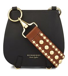 BURBERRY Studded Strap Leather Shoulder Bag. #burberry #bags #shoulder bags #leather # Women's Briefcase, Hermes Handbags, Burberry Handbags, Prada Handbags, Black Cross Body Bag, Beautiful Bags, Burberry Bag, Accessories Jewelry