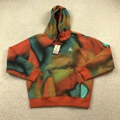 Condition is new with tags.  Approximate measurements are in photos.  Let me know if you have any questions. Multicolor Winter Sweatshirt With Kangaroo Pocket, Multicolor Hoodie With Kangaroo Pocket For Streetwear, Multicolor Long Sleeve Fleece Hoodie, Sporty Multicolor Hoodie For Outdoor, Multicolor Hoodie With Drawstring For Outdoor, Multicolor Streetwear Sweatshirt With Kangaroo Pocket, Multicolor Fleece Hoodie With Drawstring Hood, Multicolor Fleece Sweatshirt With Drawstring Hood, Multicolor Kangaroo Pocket Sweatshirt For Streetwear