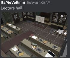 Bloxburg Prison Ideas, Bloxburg Drink Bar, Bloxburg High School Exterior, Bloxburg Auditorium, Hotel Lobby Bloxburg, Bloxburg Cafeteria Ideas School, Bloxburg Science Classroom, Bloxburg School Layouts Highschool, Bloxburg University Layout