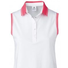 The Milia Sleeveless Polo Shirt Is Designed For The Woman Who Wants To Look Classic On The Golf Course And Loves A Relaxed Fit. A Sleeveless Polo Shirt That Can Easily Be Combined With A Pair Of Lyric Pants. The Shirt Is Made Of Our Breathable, Moisture-Wicking Quick Dry Material. Details: Sleeveless Self-Collar Snap Button Placket Technical Stretch Quick Dry Straight Hem Relaxed Fit Color: Fruit Punch Fabric And Care Instructions: 88% Polyester / 12% Elastane. Quick Dry. Care: Machine Wash, Col White Athleisure Tops For Golf, White Sporty Tops For Golf, White Moisture-wicking Tank Top, White Moisture-wicking Vest In Athleisure Style, Sporty Fitted White Vest, White Sleeveless Sports Vest, White Sleeveless Sports Tops, White Moisture-wicking Sports Vest, White Sleeveless Athleisure Tank Top