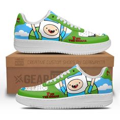 Adventure Time Finn The Human Rogers Air Sneakers-Gear Wanta Air Sneakers, Adventure Time Finn, Finn The Human, Time Art, Soft Textiles, Custom Shoes, Adventure Time, Snug Fit, Streetwear Fashion