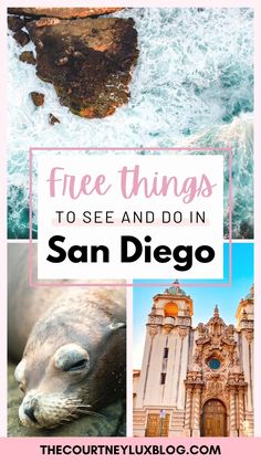 san diego with the text free things to see and do in san diego, california