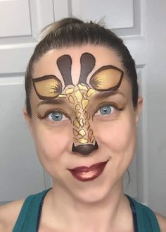 Cool Face Paint, Bodysuit Tattoos, Face Painting Tips, Adult Face Painting, Girl Face Painting, Face Painting Tutorials, Giraffe Design