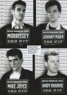 four mug shots of three men in black and white