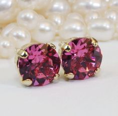 Pink Swarovski Studs Pink Crystal Studs Rose Pink Gold Post Earrings Pink Wedding Pink Single stone Single Stone Studs, Mother's Day Thoughts, Single Stone Earrings, Rose Pink Wedding, Pink Studs, Studs Gold, Wedding Pink, Pink Swarovski, Single Stone