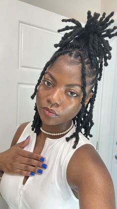 Half up half down locs style on two strand twist Locs With Volume, Two Strand Twist Half Up Half Down, Loc Styles Two Strand Twists, Two Strand Loc Styles, Half Up Half Down Locs, Starter Locs Two Strand Twist, 2 Strand Twist Locs Style, Two Strand Twist Locs, Starter Locs Styles