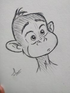 a drawing of a monkey with one eye open