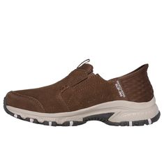 Blaze the trails in step-in and go convenience with Skechers Hands Free Slip-ins Hillcrest - Sunapee. Along with our exclusive Heel Pillow , this trail hiking slip-on features a genuine suede upper with a Skechers Memory Foam cushioned comfort insole. | Skechers Women's Slip-ins: Hillcrest - Sunapee Slip-On Shoes | Wide Width | Skechers Hands Free Slip-ins for an easy fit | Exclusive Heel Pillow holds your foot securely in place | Skechers Memory Foam cushioned comfort insole | Suede and mesh up Brown Breathable Slip-on Walking Shoes, Slip-on Outdoor Walking Shoes With Closed Toe, Outdoor Slip-on Walking Shoes With Arch Support, Slip-on Walking Shoes With Ortholite Insole For Outdoor Activities, Slip-on Walking Shoes With Arch Support For Outdoor Activities, Slip-on Walking Shoes With Arch Support For Outdoor, Brown Slip-on Sneakers For Outdoor, Brown Slip-on Sports Walking Shoes, Slip-on Walking Shoes With Vibram Sole