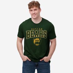 When it’s gameday, a T-shirt is a vital part of your fan fit. Show off your style and make it clear which team you root for with a Baylor Bears Classic Logo T-Shirt. From the tailgate to the gym and everywhere in between, there’s going to be no doubt that you’re the best fan around. Features All-over, team-colored design: This traditional t-shirt is covered in the official Baylor Bears colors, so you can show your team spirit with pride. Bold team logo and name display on chest: The front of thi Baylor Bear, Best Fan, Team T Shirts, No Doubt, Bib Overalls, Team Shirts, Classic Logo, Everyday Wardrobe, Lounge Pants