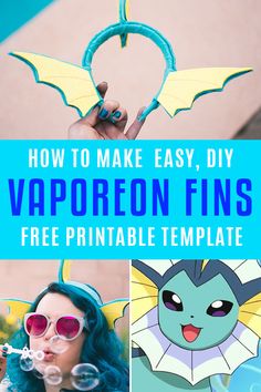 how to make easy, diy vaporeon finns free printable template