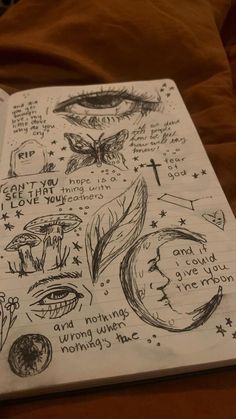 a notebook with some drawings on it