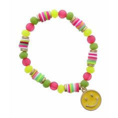 Kids Charmed By Color! Bracelets, 7.5" Around, .75" Pendant Sequin Bracelet, Color Bracelets, Yellow Smiley Face, Charming Charlie, Style Gift, Smiley Face, Live Lokai Bracelet, Smiley, Crochet Necklace