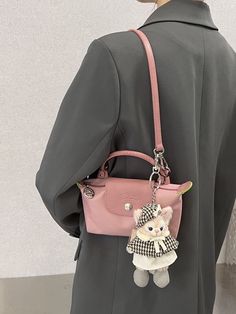 Pink Longchamp Bag Outfit, Longchamp Small Bag, Long Champ Mini Bag, Longchamp Bag Aesthetic, Pink Bag Outfit