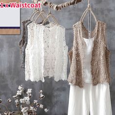 Top Seller for Women Floral Open Cardigan Boho Crochet Vest Waistcoat Hollow Out Cover Up, Womens Tops Luxury Bohemian Women's Vest, Crochet Vest Pattern Free Boho Libraries, Cheap Casual Crochet Vest, Cheap Bohemian Vest For Spring, Pakistani Vest Women, Crochet Vests, Heart Clothes, Vest Waistcoat, Crochet Vest