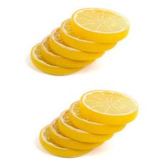 several slices of lemon sitting on top of each other