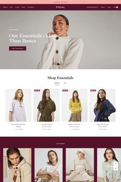 an image of a women's clothing store page on the webpage, with multiple images