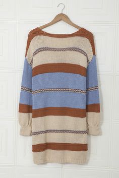 Multicolor Color Block Cable Knit Sweater Dress Casual Striped Sweater Dress For Winter, Casual Striped Sweater Dress For Fall, Casual Multicolor Sweater Dress, Casual Multicolor Knit Sweater Dress, Baby Size Chart, Chunky Cable Knit Sweater, Sweater Dress Casual, Cable Knit Sweater Dress, Sweater Dresses