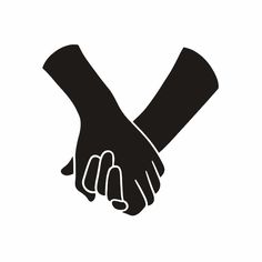 two hands holding each other in black and white