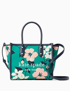 8"h x 12.4"w x 5"dhandle drop: 5"strap drop: 22"canvastrim: smooth leatherprinted logocanvas lininginterior: back slip pocketdrop in top zip closurestyle # k7302Color: Green Multi Kate Spade Luggage, Disney Lover, Pretty Bags, Hanging Bag, Change Purse, Small Tote, Kate Spade Bag, Kate Spade New York, Purses And Handbags