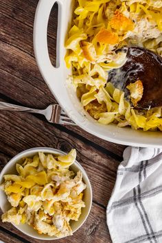 A store bought rotisserie chicken, noodles and a few other, simple ingredients are turned into a creamy casserole that screams comfort food. Store Bought Rotisserie Chicken, Creamy Casserole, Creamy Chicken Casserole, Cut Recipe, Fresh Bread Crumbs, Chicken Noodles, Vacation Meals