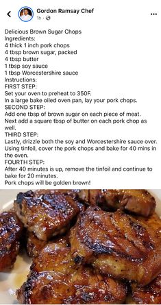 the recipe for grilled pork chops is shown