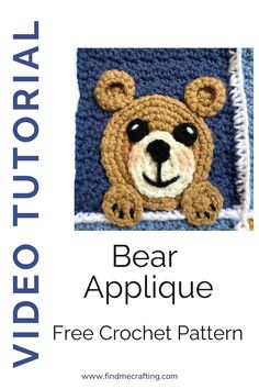 the bear applique has been crocheted and is ready to be hung on