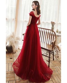 Buy elegant modest sheer neckline aline long tulle burgundy prom dress with beadings at wholesale price online. Free shipping and pro custom service since 2009. Prom Dresses Modest Elegant, Conservative Prom Dresses, Red Bride Dress, Modest Red Prom Dress, Prom Dresses For Teens Modest, Elegant Modest Dresses, Modest Prom Dresses With Sleeves, Modest Prom Dresses For Teens, Modest Graduation Dress